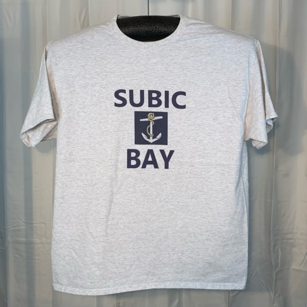Hanes “Subic Bay” gray short sleeve tee shirt.